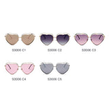 MESA | Metal Halo Wire Art Heart Shape Color Lens Sunglasses- 5 Colors