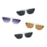 ESTEVAN Metal Retro Flat Lens Rectangular Sunglasses- 4 Colors