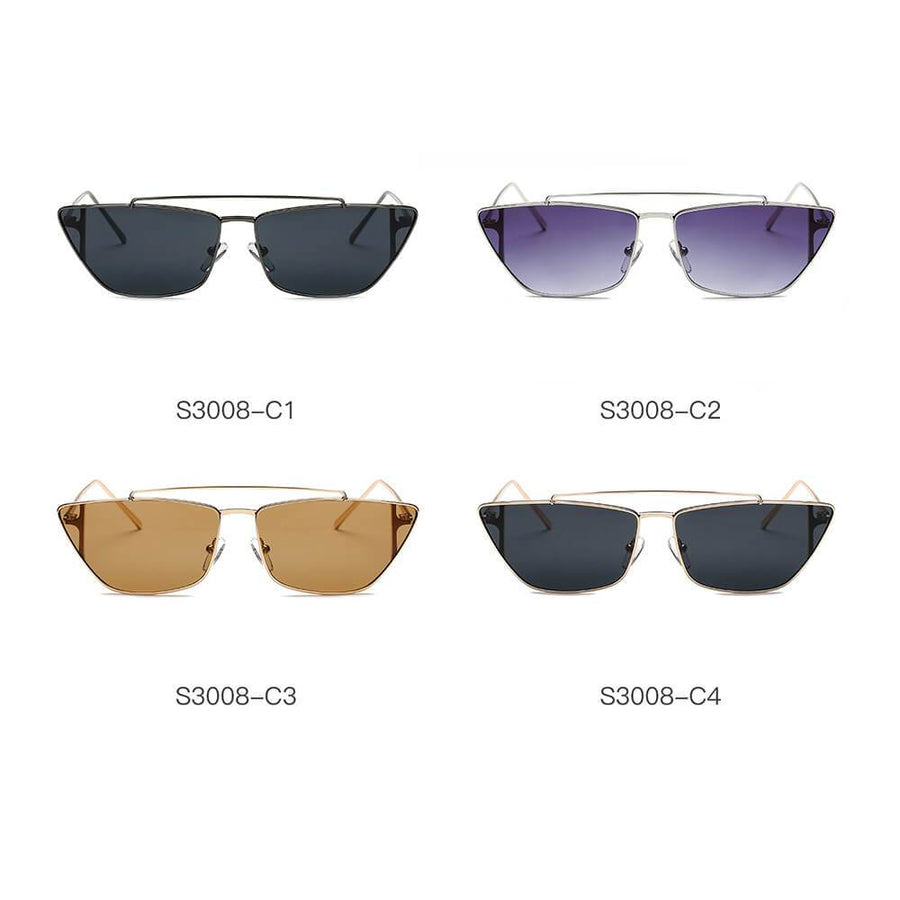 ESTEVAN Metal Retro Flat Lens Rectangular Sunglasses- 4 Colors