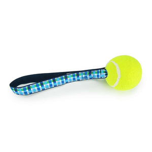 Summer Plaid (Blue) - Tennis Ball Toss Toy