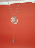 18k Gold Spider Web & Spider Necklace- 2 Colors