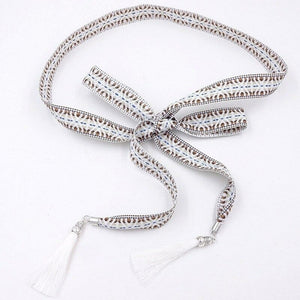 Women's Bohemian Fabric Belt with Tassels- 3 Colors