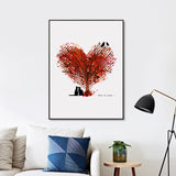 Tree Art Print Poster Wall Pictures,  Love With