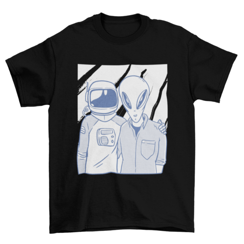 Unisex Astronaut & Alien Friends T-shirt