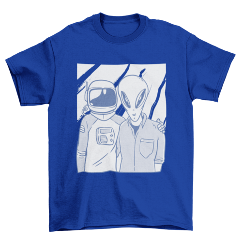 Unisex Astronaut & Alien Friends T-shirt