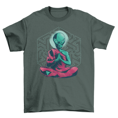 Alien Monk Meditation T-shirt - 5 Colors