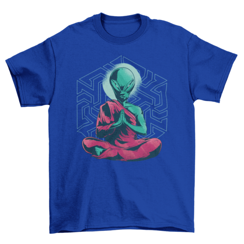 Alien Monk Meditation T-shirt - 5 Colors