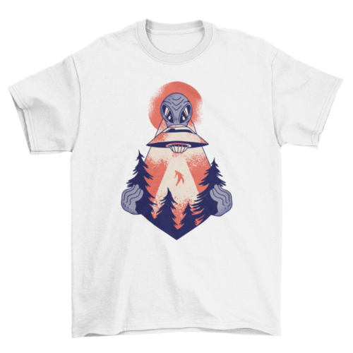 Unisex Forest Alien Abduction T-shirt- 5 Colors