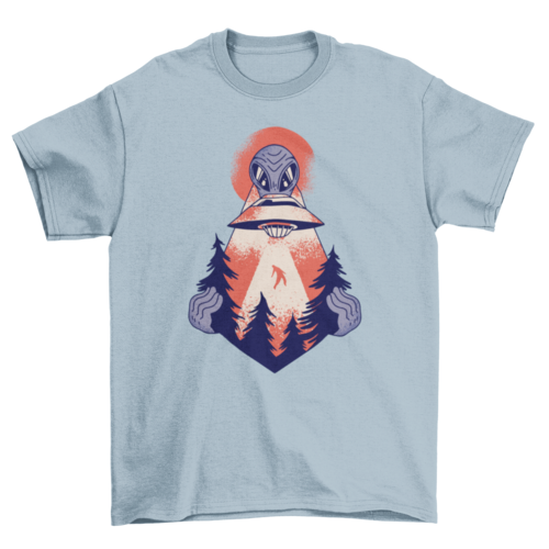 Unisex Forest Alien Abduction T-shirt- 5 Colors