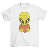 Alien with heart t-shirt