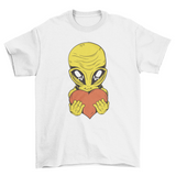 Alien with heart t-shirt