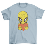 Alien with heart t-shirt