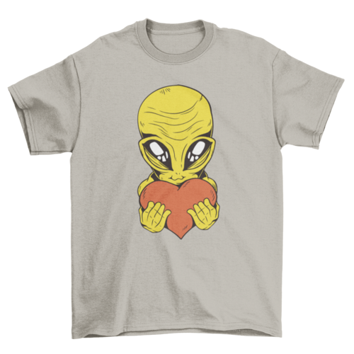 Alien with heart t-shirt