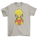Alien with heart t-shirt