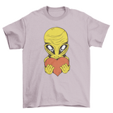 Alien with heart t-shirt