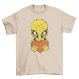 Alien with heart t-shirt