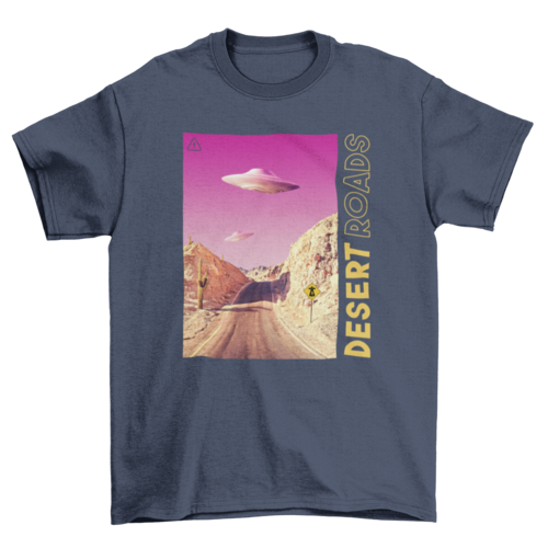 Unisex Alien Desert Roads T-shirt- 5 Colors