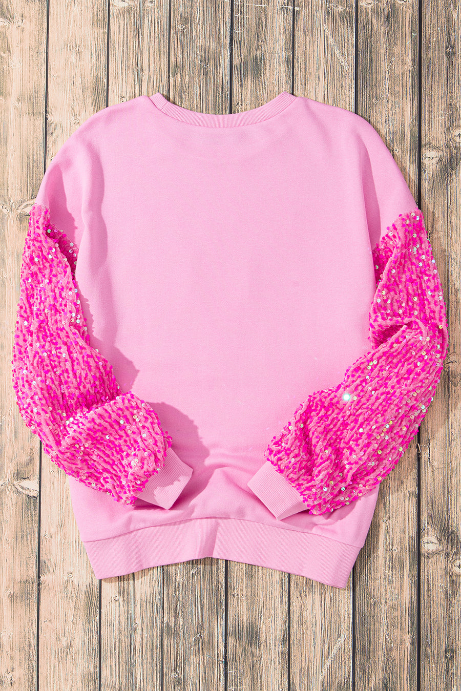Pink Nutcracker Sequin Sleeve Graphic Print Sweatshirt