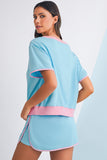 *Pre-Order* Color Block Drop Shoulder T-Shirt and Skort Set- 5 Colors
