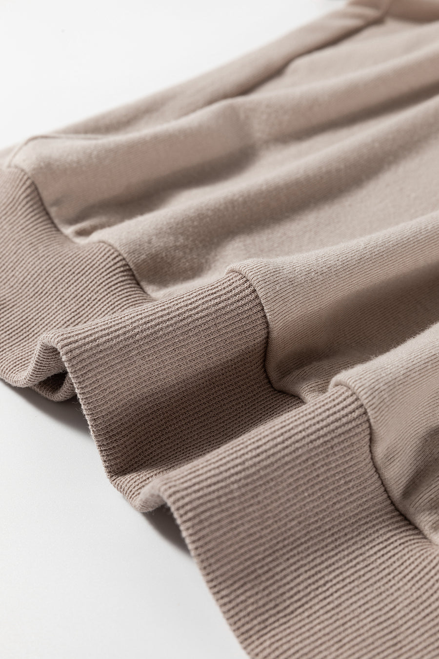 Mocha Bishop Sleeve Contrast Trim Crew Neck Blouse