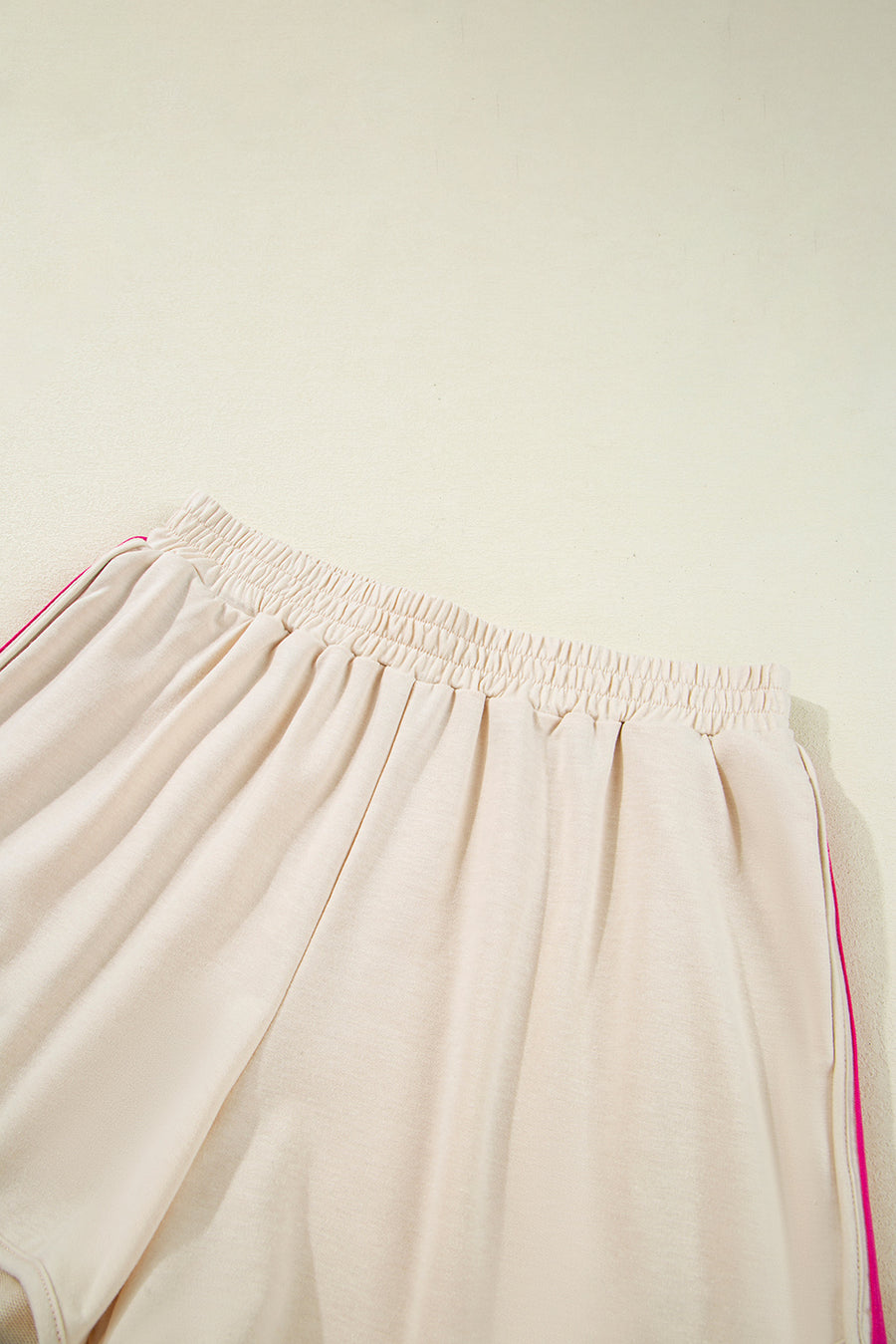 Beige Rainbow Striped T-Shirt and Short Set
