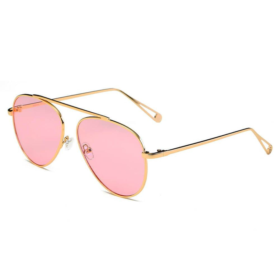 HIDALGO Metal Oversized Tinted Lens Aviator Sunglasses- 8 Colors