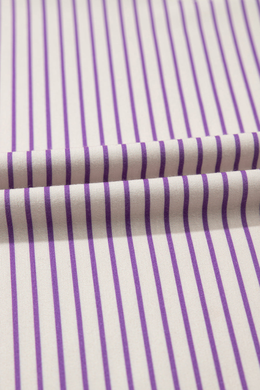Purple Stripe Floral Color Block Patchwork Stitching Edge T-Shirt