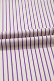 Purple Stripe Floral Color Block Patchwork Stitching Edge T-Shirt