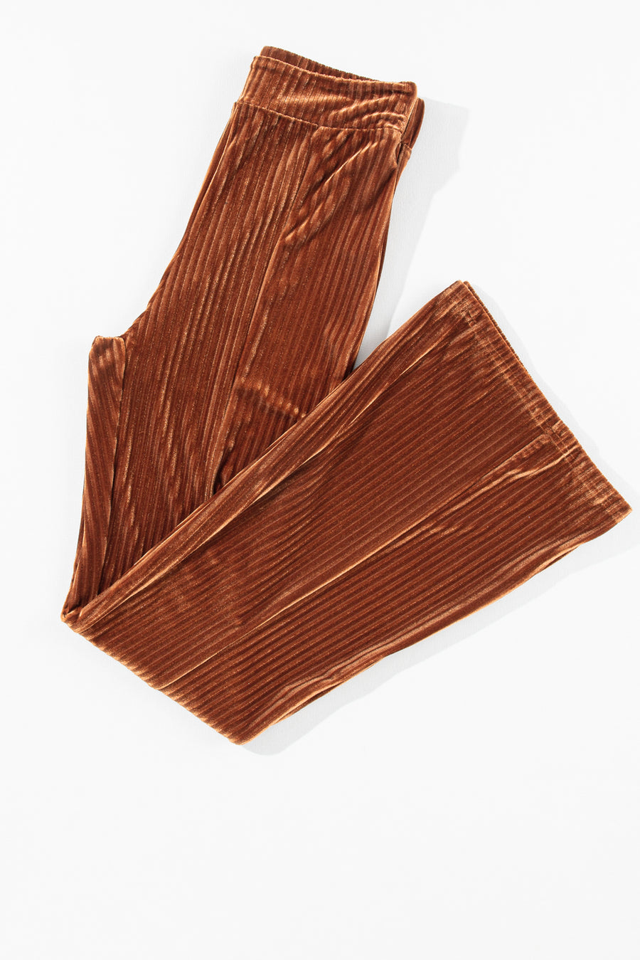 Chestnut High-Waist Corduroy Flare Pants