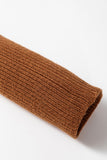 Rust Ribbed Detail Mini Sweater Dress