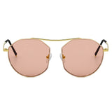 CHOCTAW Round Tinted Geometric Brow-Bar Fashion Sunglasses- 4 Colors