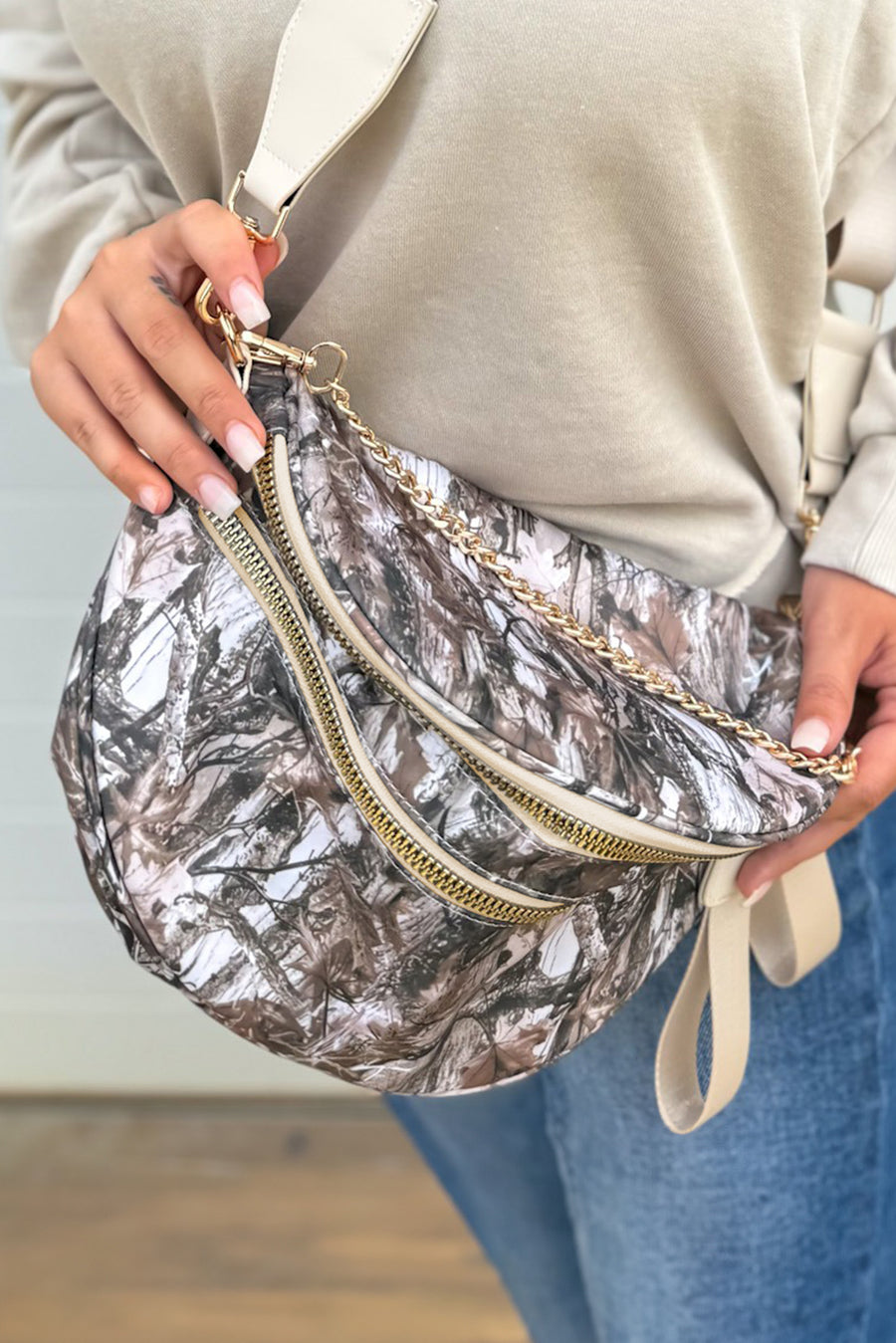 Graphic Print Gold Chain Crossbody Bag- 6 Styles