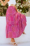Tiered Paisley Print Maxi Skirt with Pockets