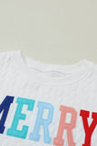 White Chenille Letter Patch Quilted Sweatshirt- 2 Styles