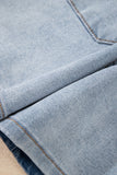 Light Wash High Rise Front Pocket Denim Shorts