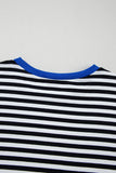Striped Contrast Trim Oversized Sweatshirt- 4 Colors