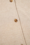 Oatmeal V-Neck Vest, Button-Up Cardigan, and Pants Pajama Set