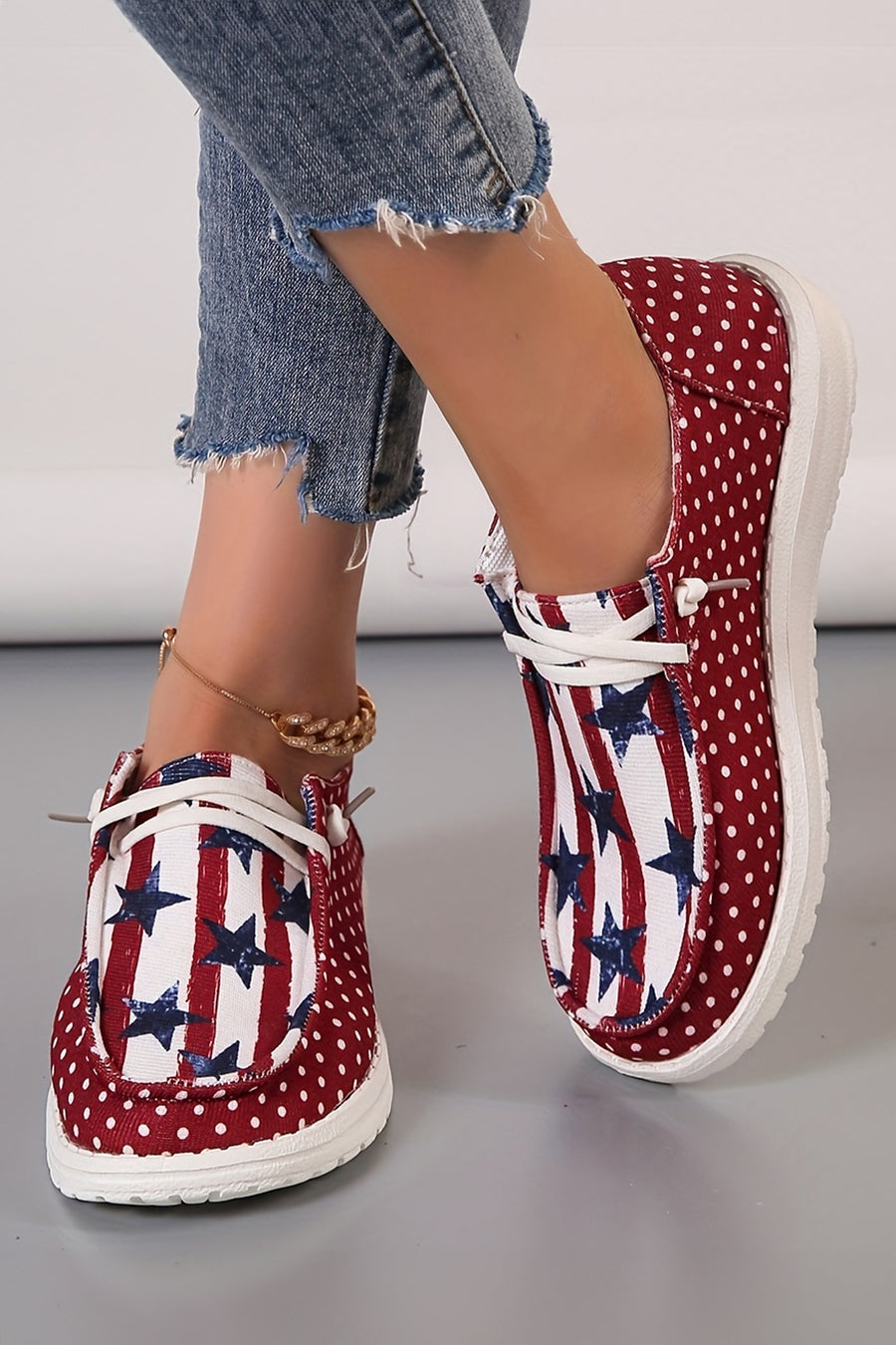 Polka Dot, Stars, & Stripes Casual Slip-On Shoes