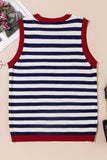 Striped Contrast Trim Sleeveless Sweater Vest- 3 Colors