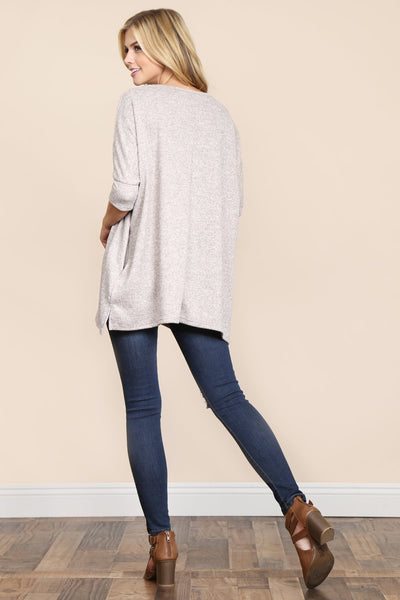 Oversized Drop Shoulder Pocket Tunic- 3 Colors
