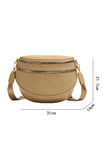PU Leather Double Zipper Crossbody Bag- 3 Colors