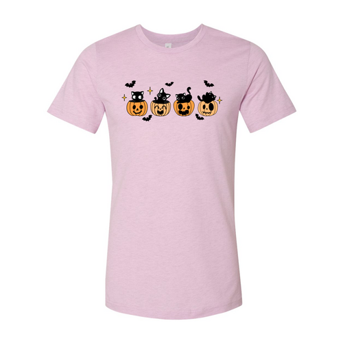 Unisex Black Cats, Pumpkins, & Bats Halloween T-Shirt-  7 Colors