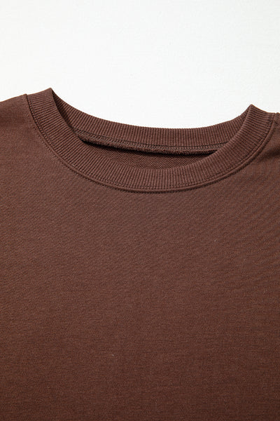 Navy Blue Preppy Striped Sleeve Loose Sweatshirt