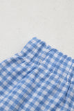 Gingham High-Waisted Loose Wide Leg Shorts- 2 Colors