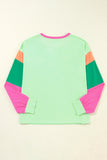 Color Block Long Sleeve Loose Fit Top- 3 Colors