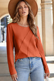 Asymmetric Seam Long Sleeve Shirt- 3 Colors