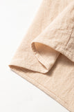 Jet Stream Linen Embroidered Notch Neck Pom Pom Ruffle Sleeve Mini Dress