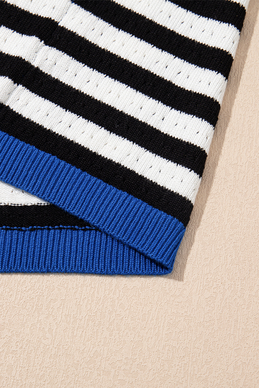 Striped Contrast Trim Sleeveless Sweater Vest- 3 Colors