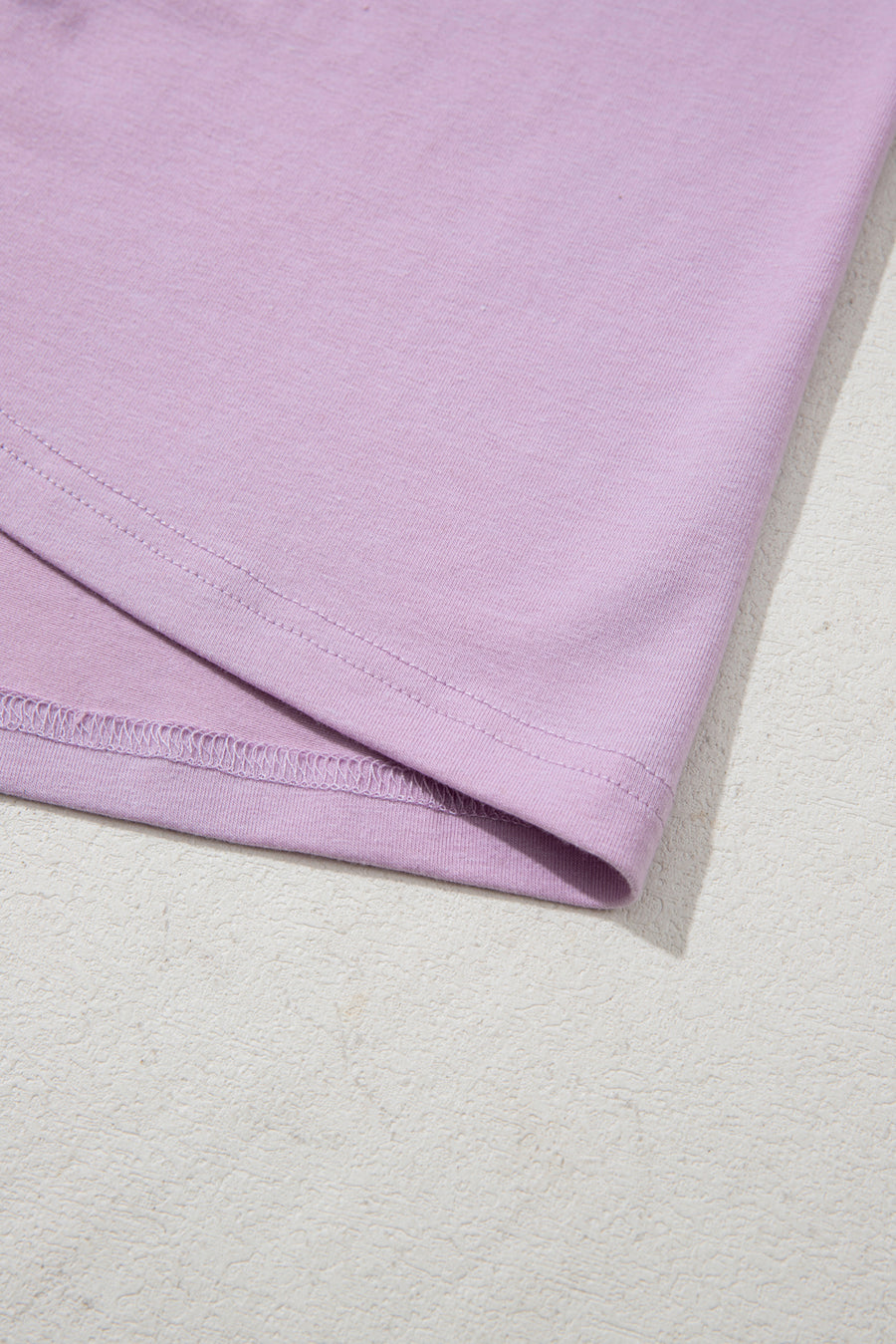 Plus Size Lavender Floral Patched Color Block Pullover Shirt