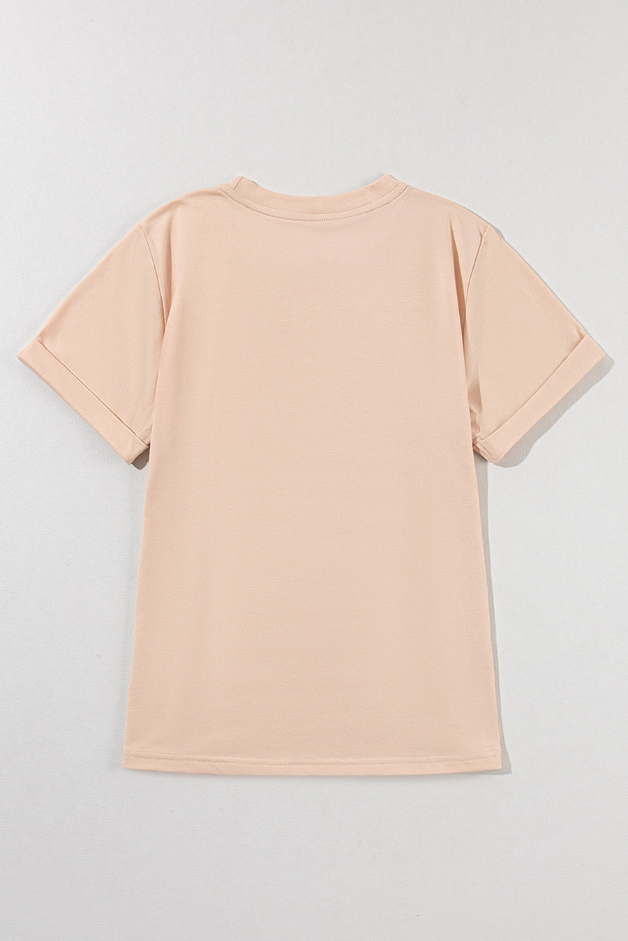 Basic Crew Neck Rolled Sleeve T-Shirt- 12 Colors